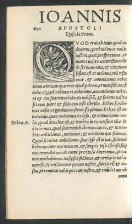 Ioannis Apostoli Epistola Prima.