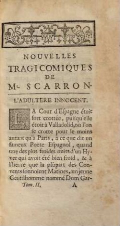 Les Nouvelles Tragi-Comiques De Mr. Scarron, 2