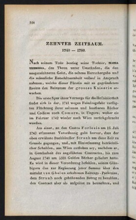 144-172, Zehnter Zeitraum 1740-1780