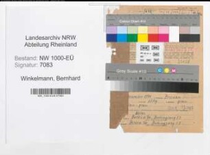 Entnazifizierung Bernhard Winkelmann, geb. 09.12.1894 (Arbeiter)