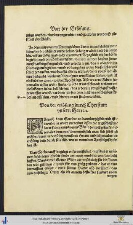 Von der Erlösung durch Christum unseren Herren.
