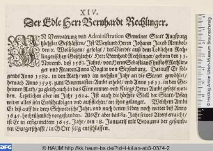 [Bernhardt Rechlinger; Bernardvs Rechlinger.]