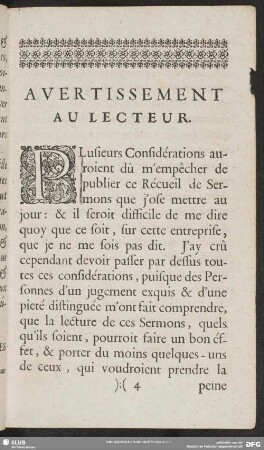 Avertissement Au Lecteur