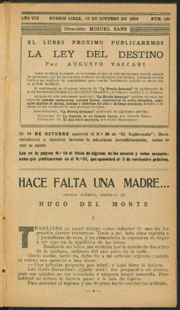 1924008363: Hace falta una madre... : novela inédita