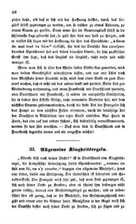 III. Allgemeine Klugheitsregeln.