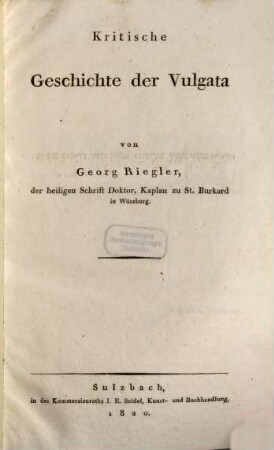 Kritische Geschichte der Vulgata