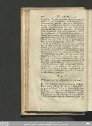 Tit. II. De Principiis iuris publici Romano-Germanici.