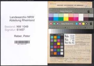 Entnazifizierung Peter Reber , geb. 21.05.1891 (Schmied)