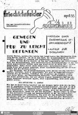 [19]88,Apr.: Friedrichsfelder Extrablatt