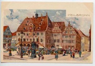 "Rathaus" mit Wochenmarkt auf dem Marktplatz