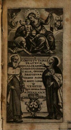 Constitutiones fratrum discalceatorum congregationis S. Eliae, Ordinis B. Virg. Mariae de Monte Carmelo