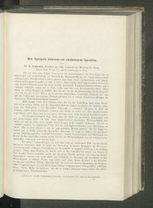 Über Spondylitis deformans und ankylosierende Spondylitis.