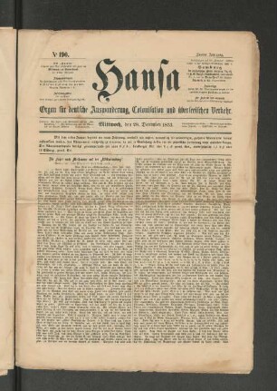 No. 190. Mittwoch, den 28. December 1853.