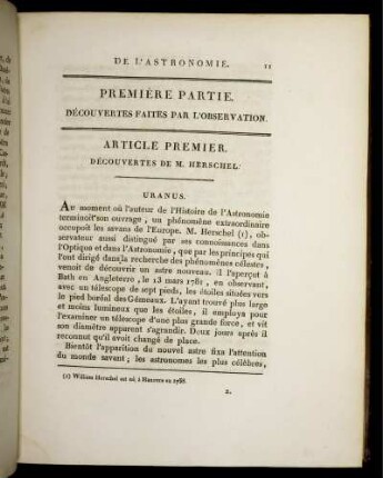 Premiére Partie. Découvertes Faites Par L'Observation.