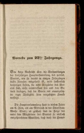 Vorrede zum 22sten Jahrgange
