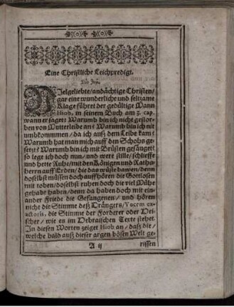 Eine Christliche Leichpredigt