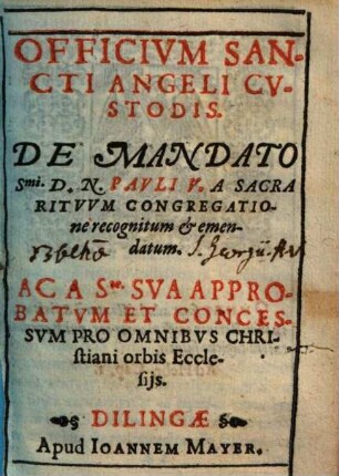 Officium sancti angeli custodis