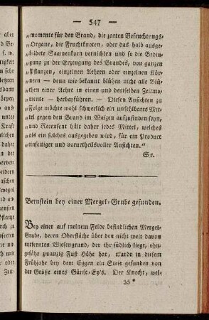 Bernstein bey einer Mergel-Grube gefunden