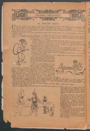 El príncipe mono : Páginas infantiles