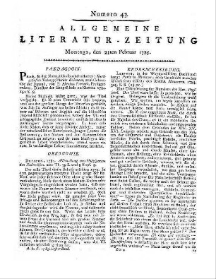 [Peyssonnel, C. C. de]: Paris in Miniatur. Auch Gemälde mancher Wahrheiten disseits des Rheins. Nummern. [Übersetzt von H. A. O. Reichard]. Leipzig: Weygand 1785 Abweichende Angabe des Erscheinungsjahres in der ALZ: 1784