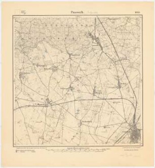 Bebauungsplan der Stadterweiterung, Pasewalk: Planungsunterlage Messtischkarte, Teilblatt 1053 (Pasewalk), 1:25000