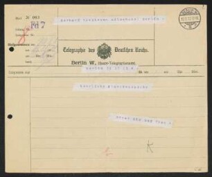 Brief von Oscar Bie und Antonie Bie an Gerhart Hauptmann