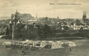 Erster Weltkrieg - Postkarten "Aus großer Zeit 1914/15". "Feldbäckerei am Deutschen Tor in Metz"