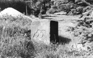 Weißenberg-Maltitz. Grenzstein der Sächs.-Preuß. Grenze bei der Schneidemühle Schade