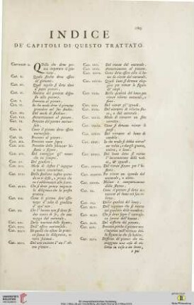 Indice de’ capitoli di questo trattato