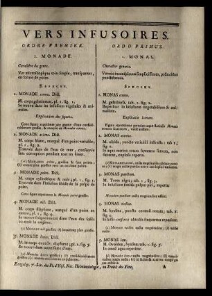 VERS INFUSOIRES ORDO PRIMUS