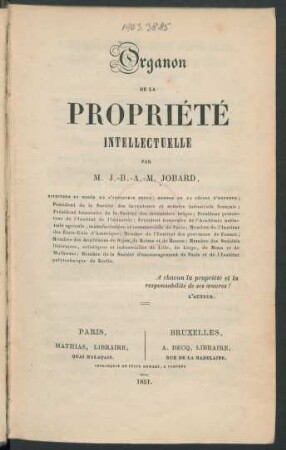 Organon de la propriété intellectuelle