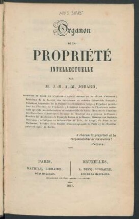 Organon de la propriété intellectuelle