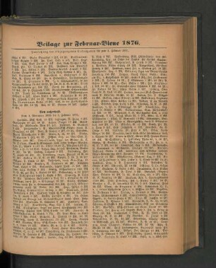 Beilage zur Februar-Biene 1876