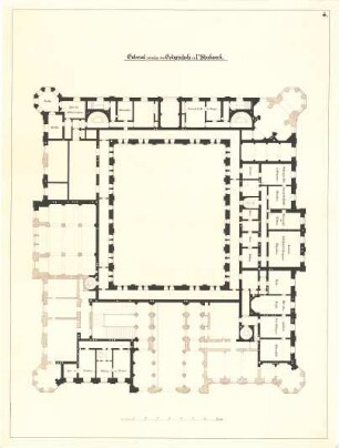 Gärtner, Friedrich von; München; Wittelsbacherpalast - Zwischengeschoss (Grundriss)
