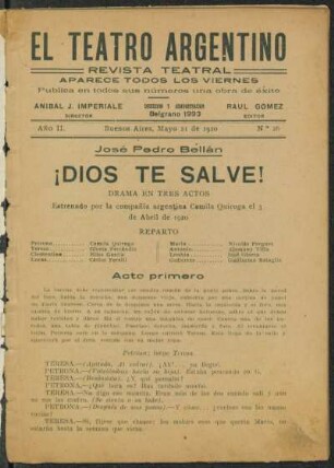 1920002600: ¡Díos te salve! : drama en tres actos
