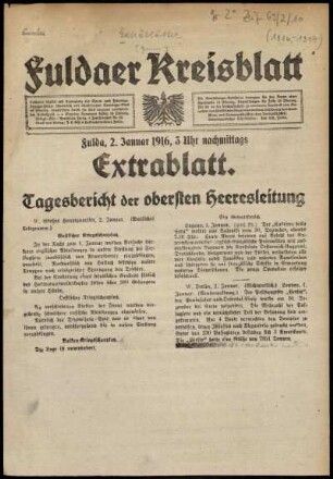 Ausgabe vom Sonntag, den 02. Januar 1916.