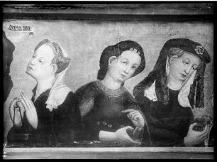 Tiefenbronn Katholische Kirche Sankt Maria Magdalena Magdalenenaltar von Lukas Moser (1432) Predella Die fünf törichten Jungfrauen