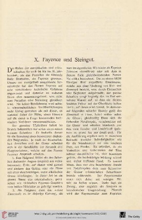 X. Fayence und Steingut