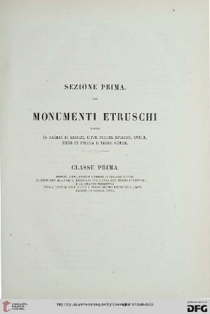 Sezione prima: Monumenti etruschi