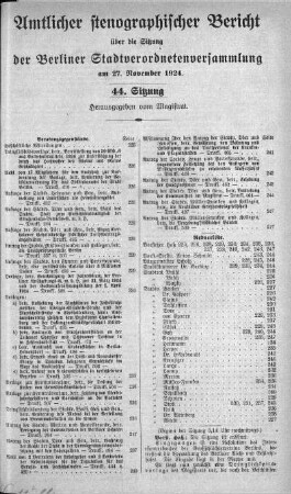 Sitzung 44, 27. November 1924
