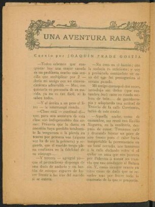 Una aventura rara : Cuento