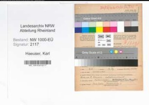 Entnazifizierung Karl Haeuser, geb. 03.10.1907 (Arbeiter)