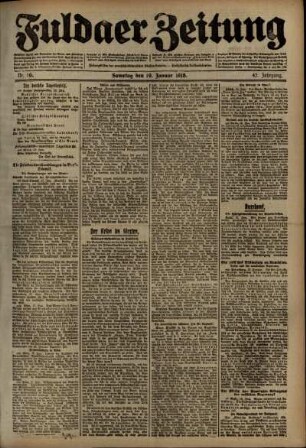 Ausgabe vom Samstag, den 19. Januar 1918.