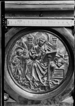 Reichenau Mittelzell Kloster Marienmünster Schatzkammer Reliquienschrein des Heiligen Marcus (1303/1305), gestiftet von König Albrecht von Habsburg Evangelist Matthäus