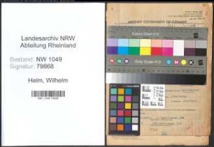 Entnazifizierung Wilhelm Helm , geb. 22.04.1898 (Angestellte)