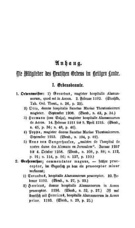 Die Mitglieder des Deutschen Ordens im Heiligen Lande