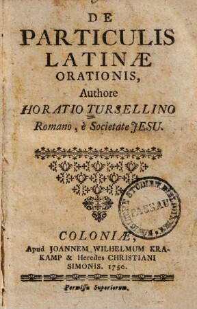 De particulis latinae orationis