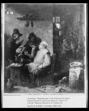 Interieur mit pfeiferauchenden Maurern