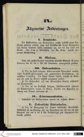 IX. Allgemeine Andeutungen.
