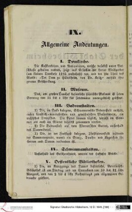 IX. Allgemeine Andeutungen.